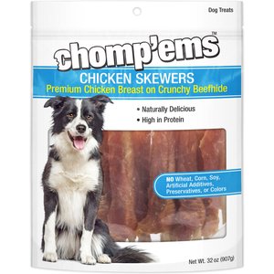 RUFFIN' IT Chomp'ems Chicken Skewers Jerky Dog Treats, 32-oz bag