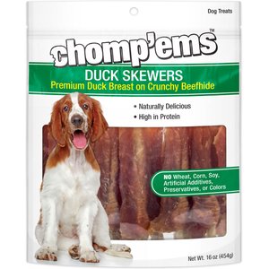 Chomp'ems Duck Skewers Jerky Dog Treats, 8-oz bag