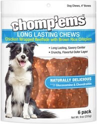 RUFFIN' IT Chomp'ems Chicken Chewz 4-in Bone Jerky Dog Treats, 6 count