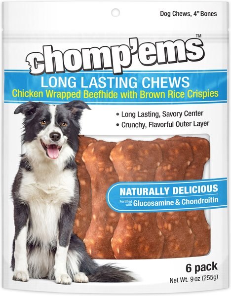 Chomp'ems Chicken Chewz 4-in Bone Jerky Dog Treats