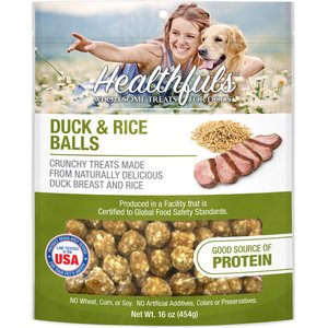 Healthfuls Duck & Rice Balls Jerky Dog Treats, 16-oz bag