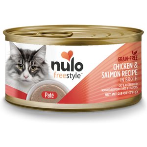 NULO FreeStyle Chicken & Salmon Pate Wet Cat Food, 2.8-oz can, case of ...