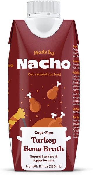 Made by Nacho Cage-Free Turkey Bone Broth Wet Cat Food Topper, 8.4-oz tetra, case of 12, 8.4-oz tetra, case of 12, bundle of 2 slide 1 of 1