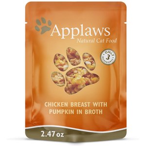 Applaws Chicken with Pumpkin Bits in Broth Wet Cat Food, 2.47-oz can, case of 12, bundle of 2