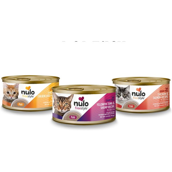 NULO FreeStyle Cat & Kitten GrainFree Pate Variety Pack Cat Food, 2.8