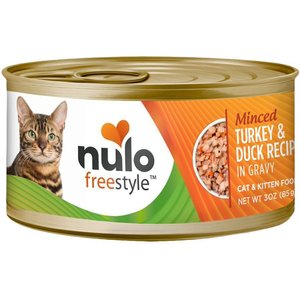 Nulo Freestyle Minced Turkey & Duck in Gravy Grain-Free Canned Cat & Kitten Food, 3-oz can, case of 48