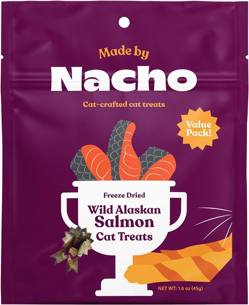 Made by Nacho Freeze-Dried Wild Alaskan Salmon Cat Treats, 1.6-oz bag, bundle of 2 slide 1 of 2