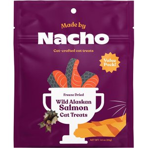 Made by Nacho Freeze-Dried Wild Alaskan Salmon Cat Treats, 1.6-oz bag, bundle of 2