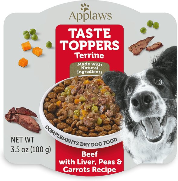 Discontinued APPLAWS Taste Toppers Pot Beef, Liver & Peas Terrine Wet Dog Food Topper, 3.53oz