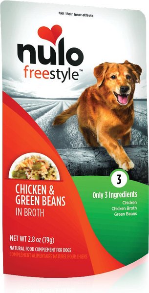 Nulo FreeStyle Chicken & Green Beans in Broth Dog Food Topper, 2.8-oz pouch, case of 6, bundle of 2 slide 1 of 3