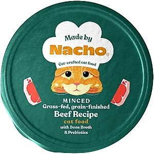 Made by Nacho Grass Fed, Grain-Finished Minced Beef Recipe with Bone Broth Wet Cat Food, 2.5-oz tray, case of 120