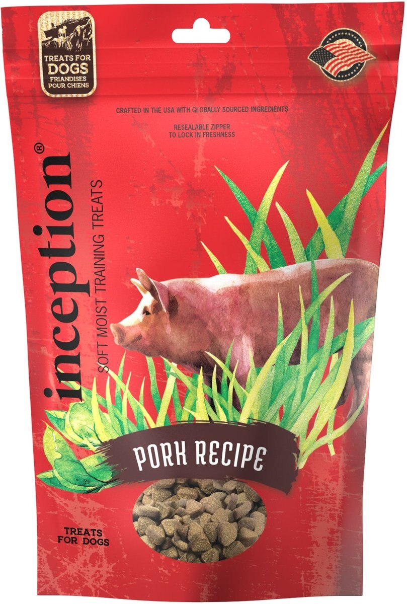 INCEPTION Pork Flavored Soft & Chewy Dog Treats, 4oz bag