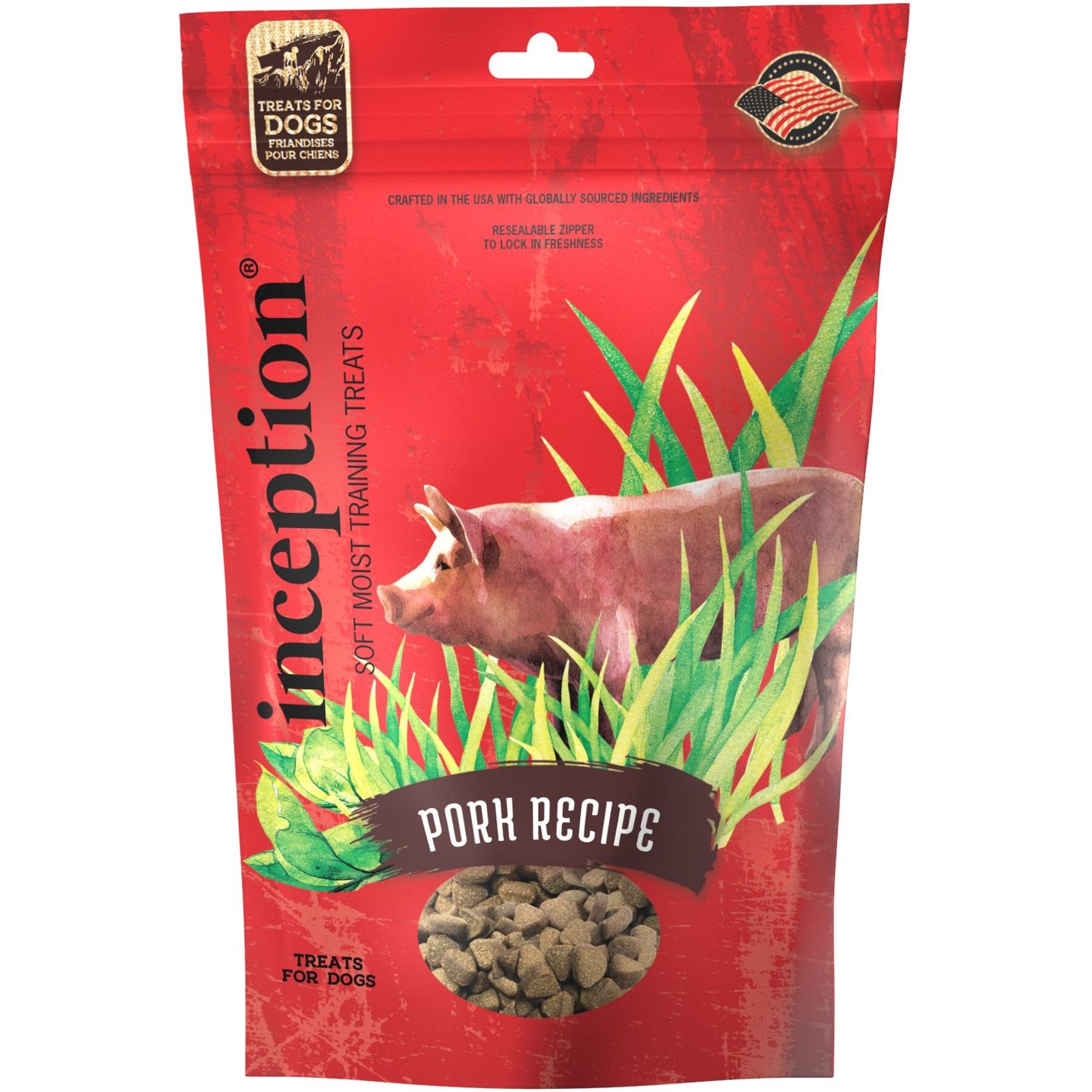 INCEPTION Pork Flavored Soft & Chewy Dog Treats, 4oz bag