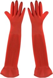 SunGrow Long Rubber Betta Aquarium Gloves Fish Tank Maintenance Accessories, 22-in, 1 pair slide 2 of 7