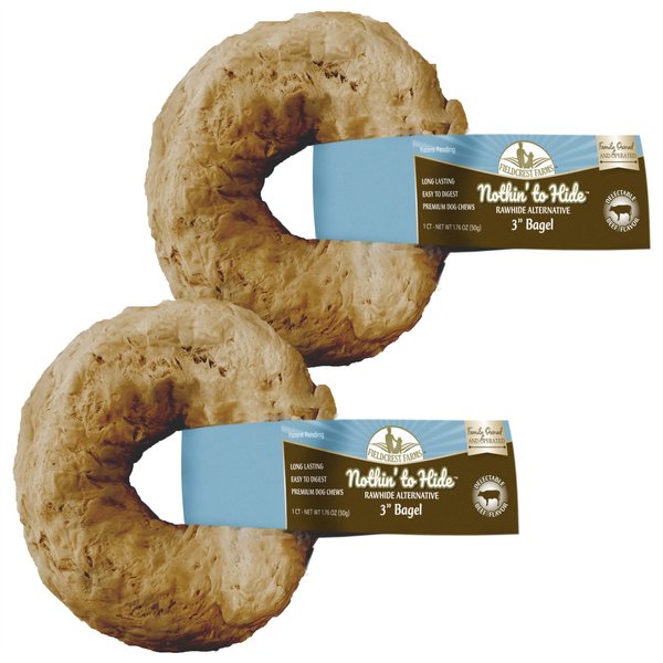 Fieldcrest Farms Nothin' To Hide Bagels Rawhide Alternative  Beef Flavor Natural Chew Dog Treat, 2 count slide 1 of 7