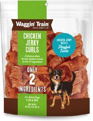 Waggin' Train Chicken Jerky Curls Dog Treats, 3-oz bag, bundle of 5 slide 1 of 9