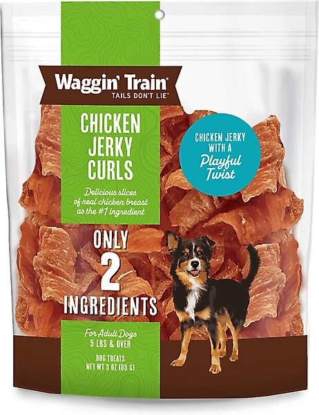 Waggin' Train Chicken Jerky Curls Dog Treats, 3-oz bag, bundle of 5 slide 1 of 10