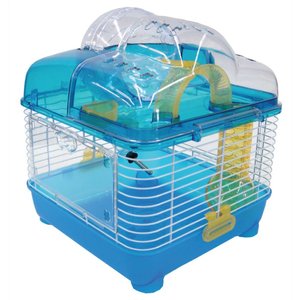 YML Clear Hamster Cage, Blue