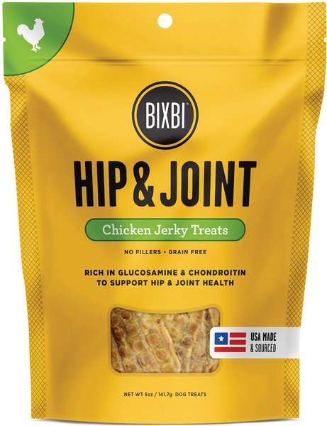 BIXBI Hip & Joint Chicken Jerky Dog Treats, 5-oz bag slide 1 of 6