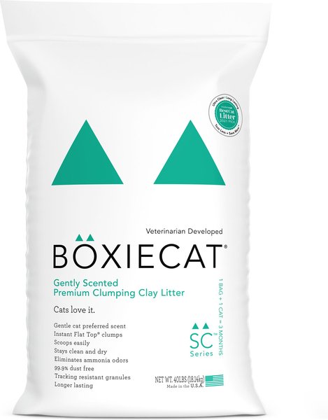 Boxiecat Gently Scented Premium Clumping Clay Cat Litter, 40-lb bag slide 1 of 9