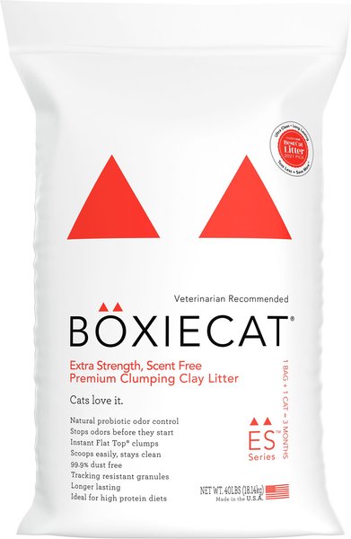 Boxiecat Extra Strength Unscented Premium Clumping Clay Cat Litter, 40-lb bag slide 1 of 9
