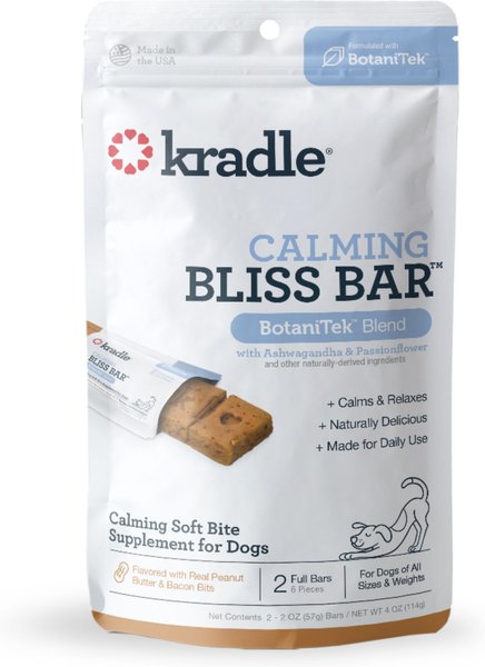 Kradle Calming Bliss Bar Soft Bake Peanut Butter & Bacon Flavored Soft & Chewy Dog Treats, 2 count slide 1 of 4
