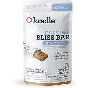 Kradle Calming Bliss Bar Soft Bake Peanut Butter & Bacon Flavored Soft & Chewy Dog Treats, 12 count