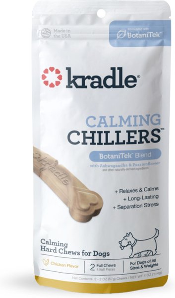 Kradle Calming Chillers Chicken Flavored Hard Chew Dog Treats, 6 count slide 1 of 5