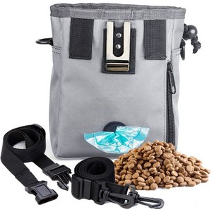 SunGrow Dog & Bird Training & Travel Treat Pouch Bag, Gray