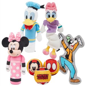 Disney Branded Pack - Disney Daisy Duck Bungee Plush Squeaky Dog Toy + 4 other items