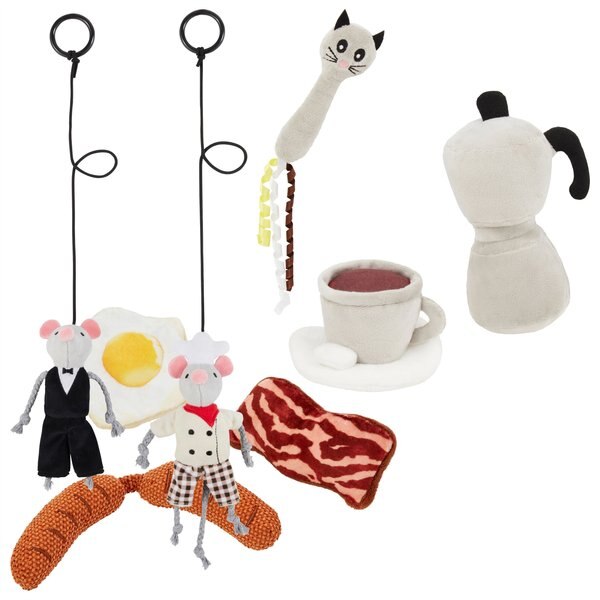 Frisco Branded Pack - Frisco Brunch Chef & Waiter Bouncy Mouse Cat Toy with Catnip, 2 count + 2 other items slide 1 of 7