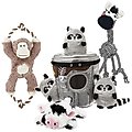 Frisco Branded Pack - Frisco Hide & Seek Plush Trash Can Puzzle Dog Toy + 3 other items