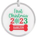 Frisco "First Christmas" Round Shaped Personalized Ornament
