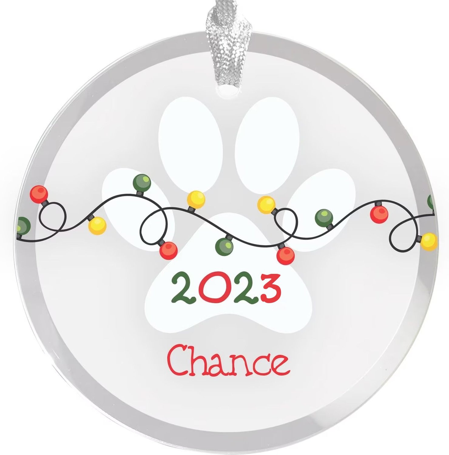 Frisco Christmas "Holiday Lights" Round Shaped Personalized Ornament
