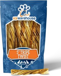 K9warehouse Tripe Twist 5-inch Beef Flavored Dog Chews, 6 count