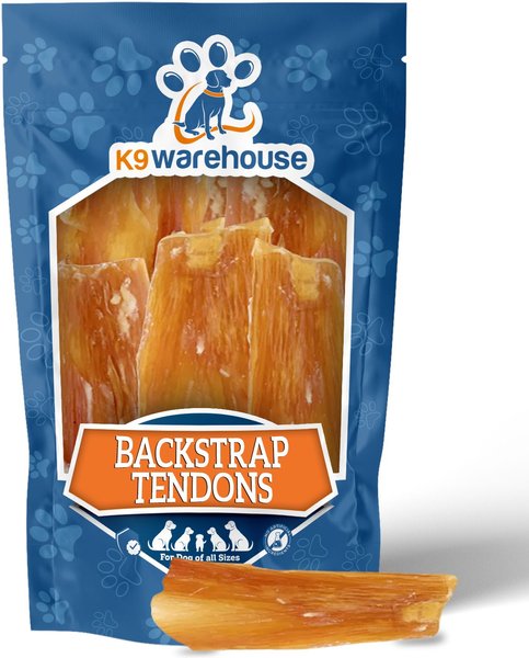 K9warehouse Backstrap Tendons Beef Flavored Dog Chews, 6 count