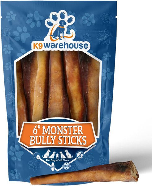 K9warehouse Monster 6-inch Bully Sticks Dog Treats, 3 count slide 1 of 7