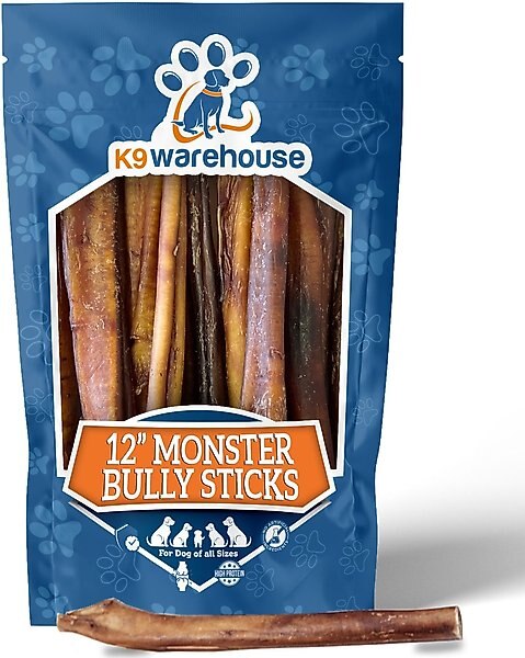 K9warehouse Monster 12-inch Bully Sticks Dog Treats, 3 count slide 1 of 8