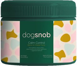 Dogsnob Calm Control Bacon & Cheese Flavored Anxiety Chews Supplement for Dogs, 80 count