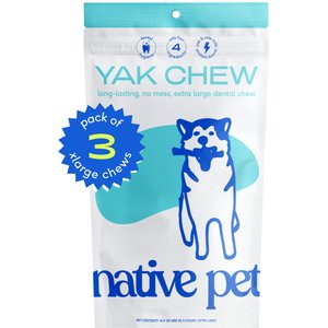 Native Pet X-Large Natural Gluten-Free & Lactose-Free Yak Cheese Flavored Dog Chew Treats, 16-oz bag, 3 count