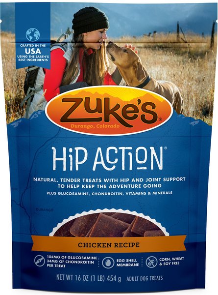 Zuke's Natural Hip & Joint Action Chicken Recipe Dog Treats, 1-lb bag slide 1 of 9