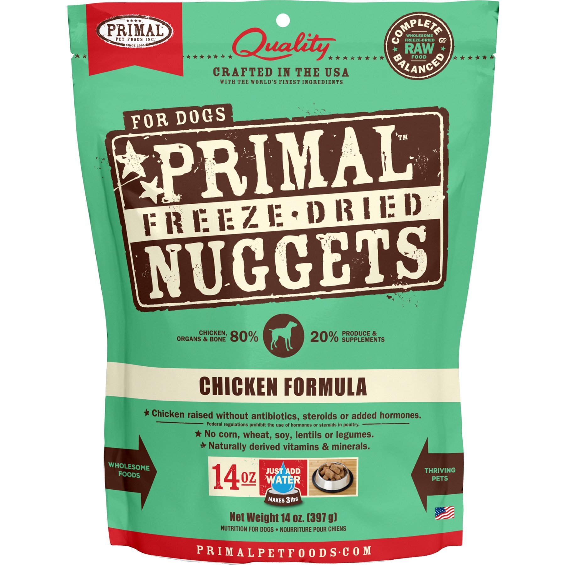 PRIMAL Chicken Formula Nuggets Grain Free Raw Freeze Dried Dog