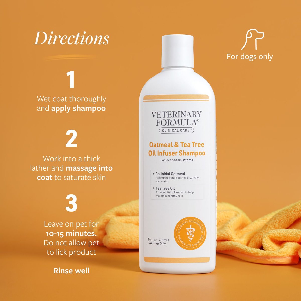 Visual Reference: Veterinary Formula Clinical Care Oatmeal Tea Tree Oil Infuser Shampoo