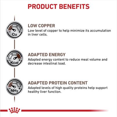 Show full view: Royal Canin Veterinary Diet Adult Hepatic Loaf Canned Dog Food, 14.4-oz, case of 24 slide 5 of 12