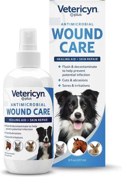 Vetericyn Plus Antimicrobial Wound & Skin Care Spray for Dogs, Cats, Horses, Birds & Small Pets, 8-oz bottle slide 1 of 3
