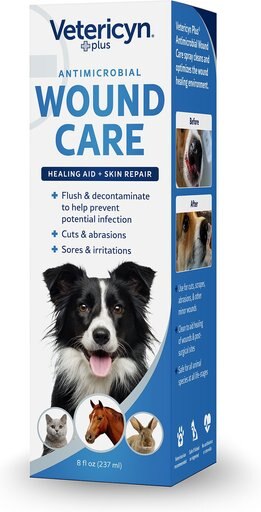 Vetericyn Plus Antimicrobial Wound Care Spray for Dogs, Cats, Horses, Birds & Small Pets, 8-oz bottle