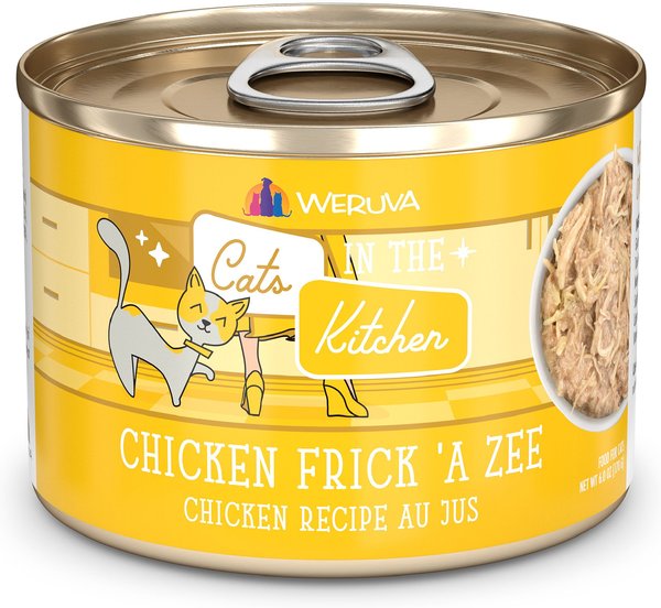 Weruva Cats in the Kitchen Chicken Frick 'A Zee Chicken Recipe Au Jus Grain-Free Canned Cat Food, 6-oz, case of 24 slide 1 of 10