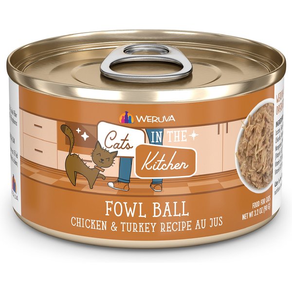 WERUVA Cats in the Kitchen Fowl Ball Chicken & Turkey Au Jus Grain-Free ...