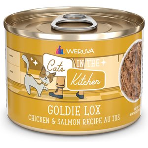 Weruva Cats in the Kitchen Goldie Lox Chicken & Salmon Au Jus Grain-Free Canned Cat Food, 3.2-oz, case of 24