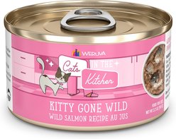 Weruva Cats in the Kitchen Kitty Gone Wild Salmon Au Jus Grain-Free Canned Cat Food, 6-oz, case of 24
